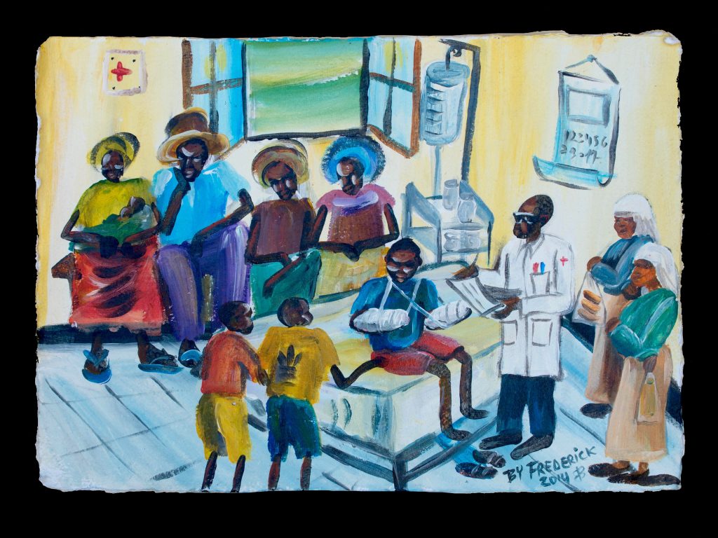 "Waking Up" "After six months in a coma, I woke up. People were shocked to see that I was still alive." -Frederick Ndabarmiye Acrylic - Rwanda - 2014